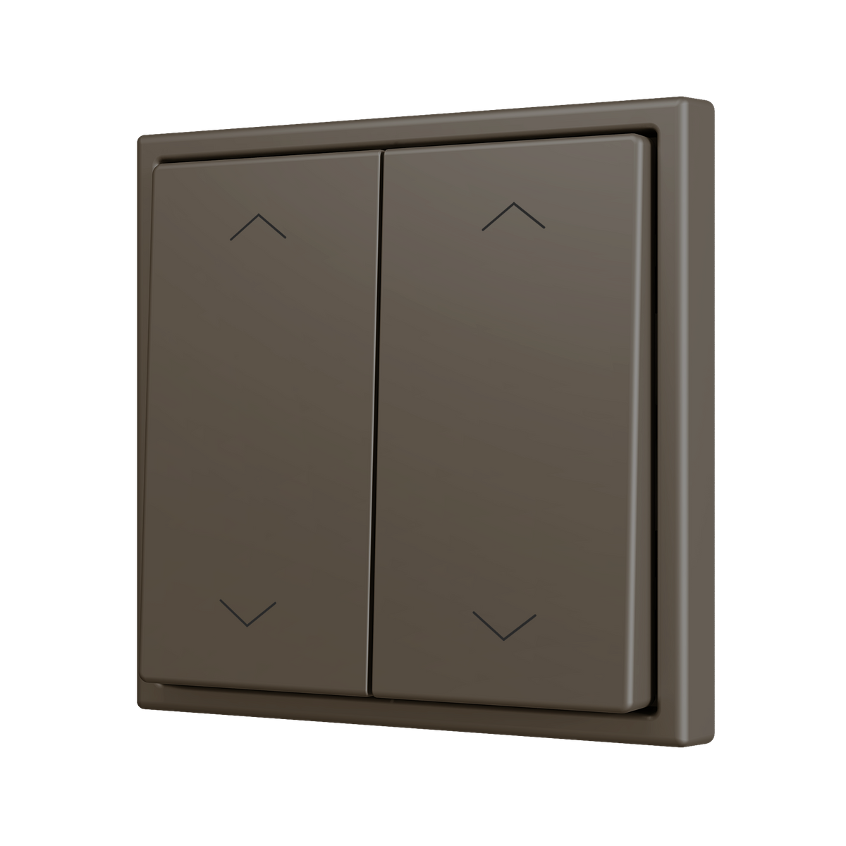 ZS70. Double Soft push button for 4 binary inputs 70x70 mm - Shutter icon - Mocha by Zennio