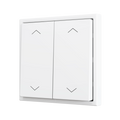 ZS70. Double Soft push button for 4 binary inputs 70x70 mm - Shutter icon - Matt white by Zennio