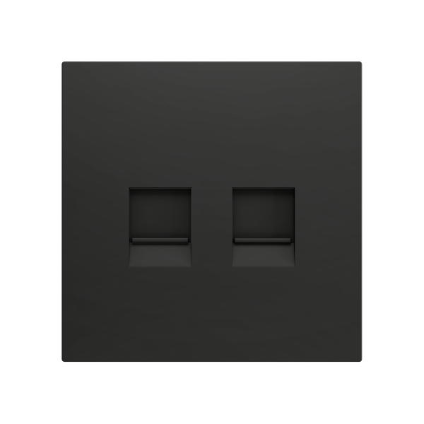 ZS70. Cover plate for RJ45 connector 70x70 mm - 2 inserts - Anthracite by Zennio