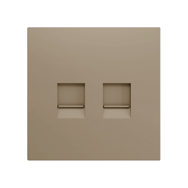ZS70. Cover plate for RJ45 connector 70x70 mm - 2 inserts - Champagne by Zennio