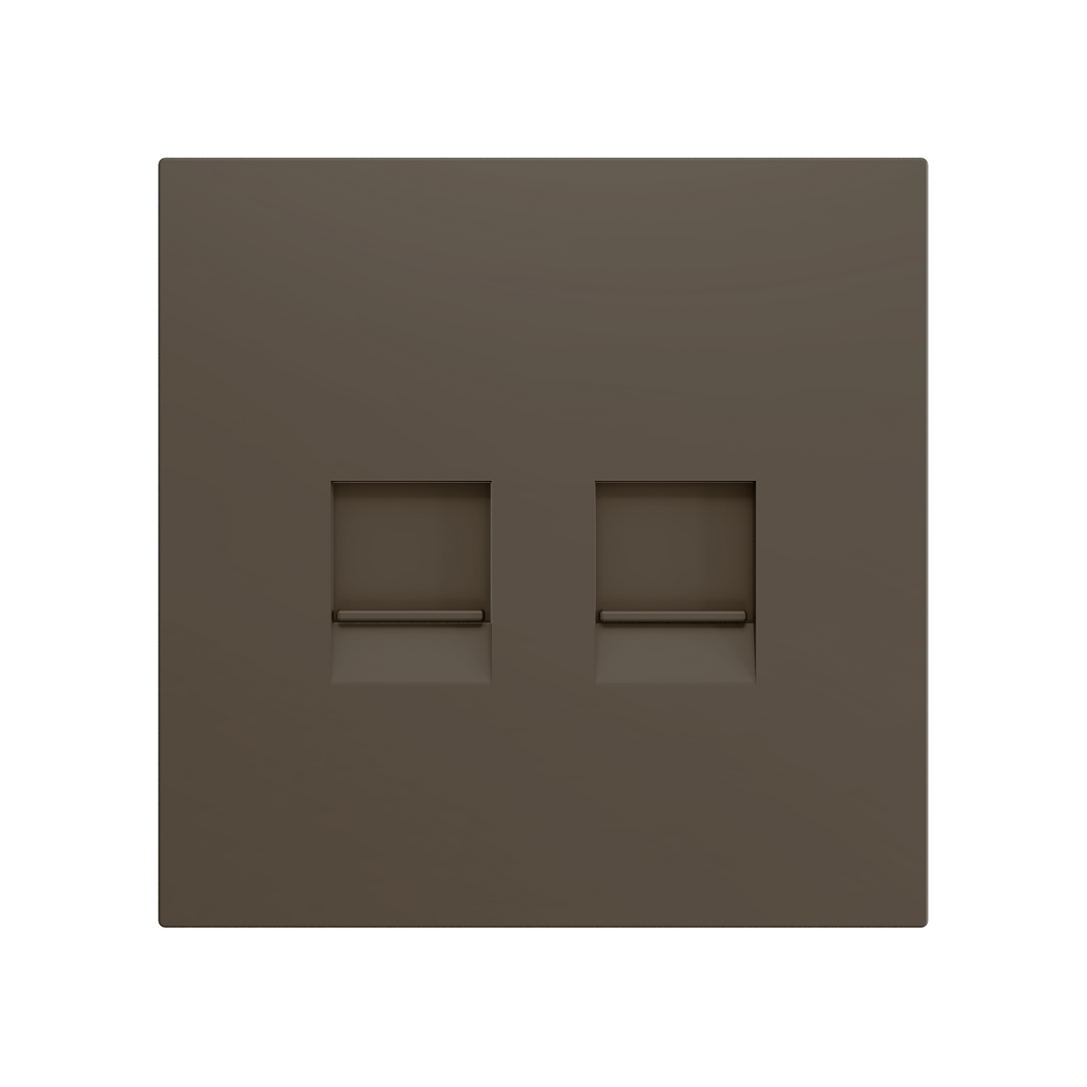 ZS70. Cover plate for RJ45 connector 70x70 mm - 2 inserts - Mocha by Zennio