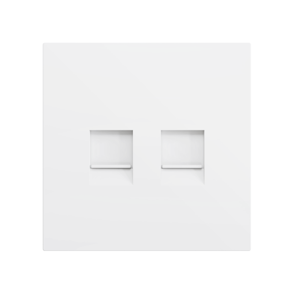 ZS70. Cover plate for RJ45 connector 70x70 mm - 2 inserts - Matt white by Zennio
