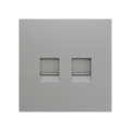 ZS70. Cover plate for RJ45 connector 70x70 mm - 2 inserts - Silver by Zennio
