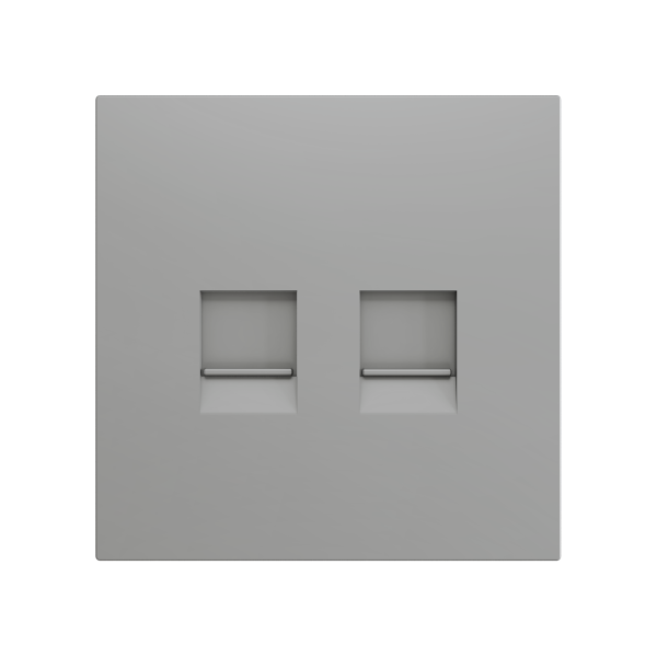 ZS70. Cover plate for RJ45 connector 70x70 mm - 2 inserts - Silver by Zennio