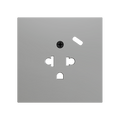 ZS70. Euro-American socket cover with USB C 70x70 mm - Silver by Zennio