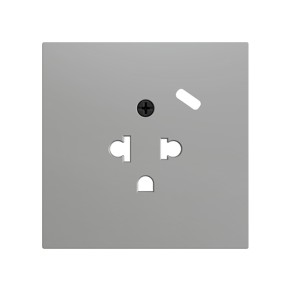 ZS70. Euro-American socket cover with USB C 70x70 mm - Silver by Zennio