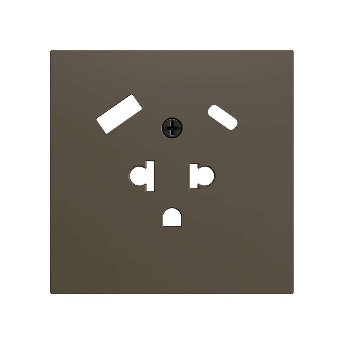 ZS70. Euro-American socket cover with USB C and A 70x70 mm - Mocha by Zennio