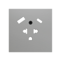 ZS70. Euro-American socket cover with USB C and A 70x70 mm - Silver by Zennio