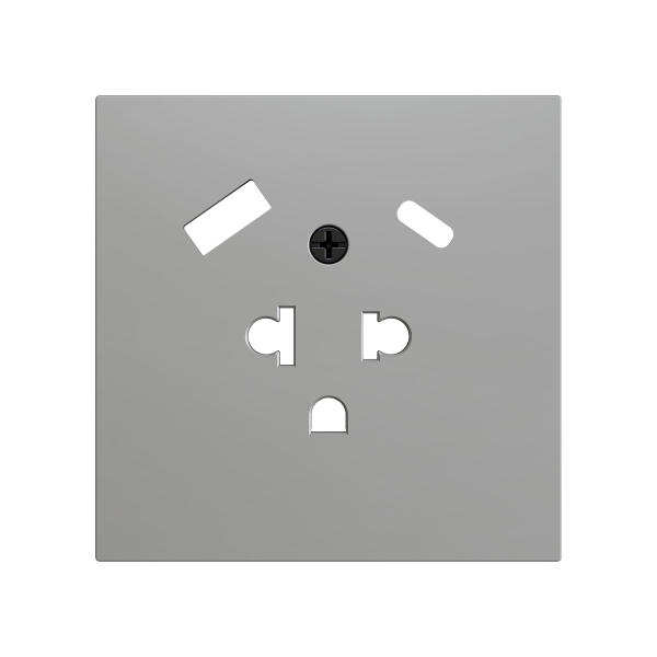 ZS70. Euro-American socket cover with USB C and A 70x70 mm - Silver by Zennio