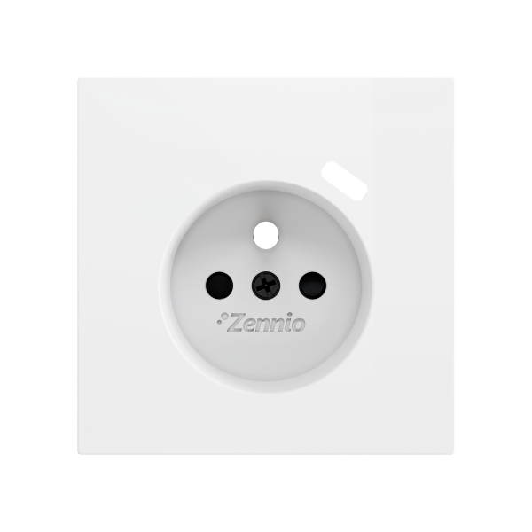 ZS70. French socket cover with USB C 70x70 mm - Matt white by Zennio