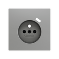 ZS70. French socket cover with USB C 70x70 mm - Silver by Zennio