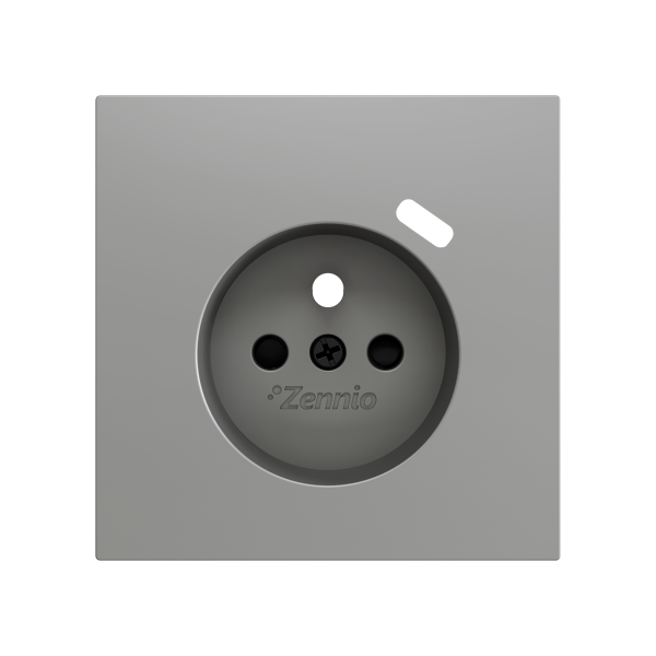 ZS70. French socket cover with USB C 70x70 mm - Silver by Zennio