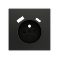 ZS70. French socket cover with USB C and A 70x70 mm - Anthracite by Zennio