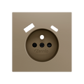 ZS70. French socket cover with USB C and A 70x70 mm - Champagne by Zennio