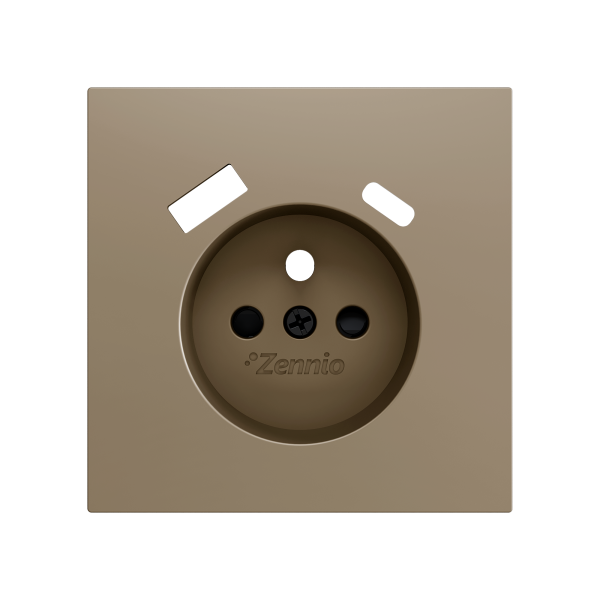 ZS70. French socket cover with USB C and A 70x70 mm - Champagne by Zennio