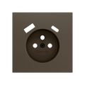 ZS70. French socket cover with USB C and A 70x70 mm - Mocha by Zennio