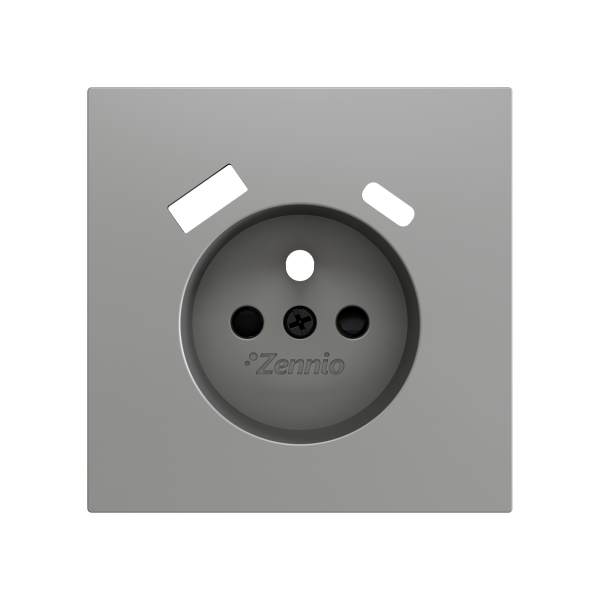 ZS70. French socket cover with USB C and A 70x70 mm - Silver by Zennio