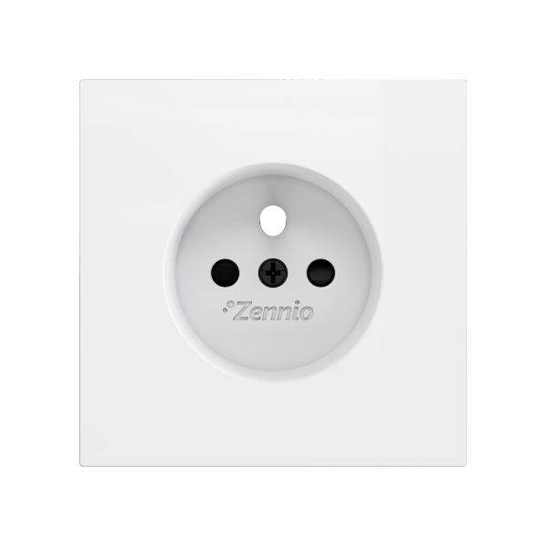 ZS70. French screwless socket cover 70x70 mm - Matt white by Zennio