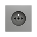 ZS70. French screwless socket cover 70x70 mm - Silver by Zennio