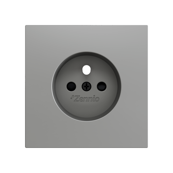 ZS70. French screwless socket cover 70x70 mm - Silver by Zennio