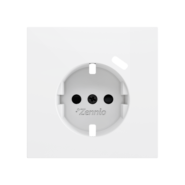 ZS70. Schuko socket cover with USB C 70x70 mm - Matt white by Zennio