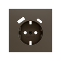 ZS70. Schuko socket cover with USB C and A 70x70 mm - Mocha by Zennio