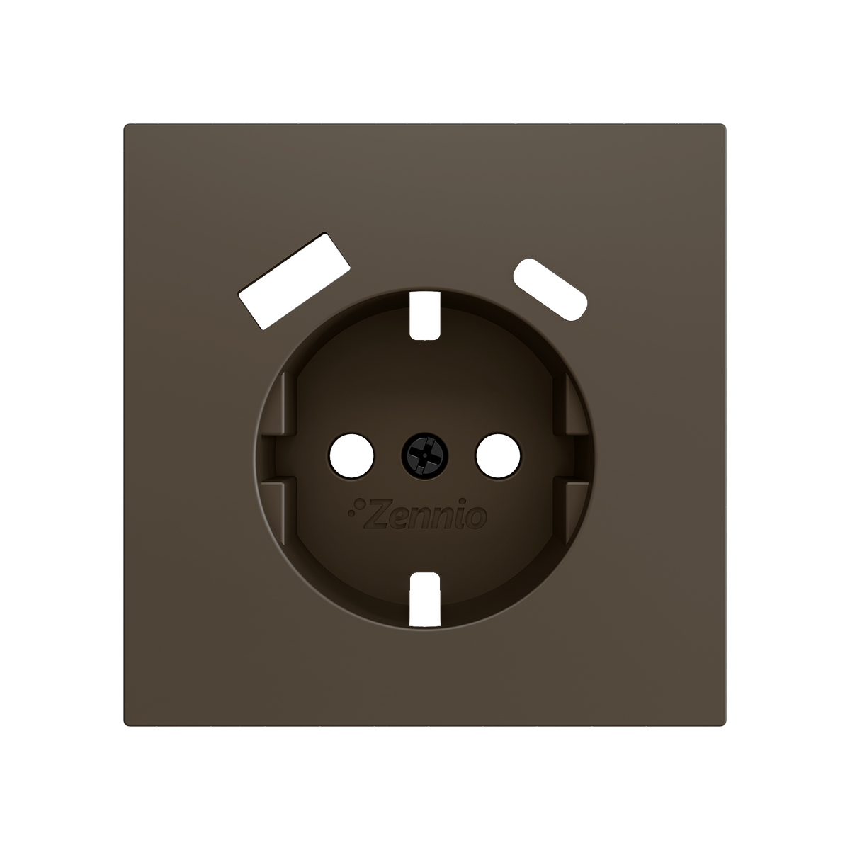 ZS70. Schuko socket cover with USB C and A 70x70 mm - Mocha by Zennio