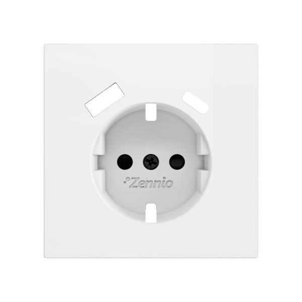 ZS70. Schuko socket cover with USB C and A 70x70 mm - Matt white by Zennio