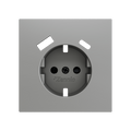 ZS70. Schuko socket cover with USB C and A 70x70 mm - Silver by Zennio