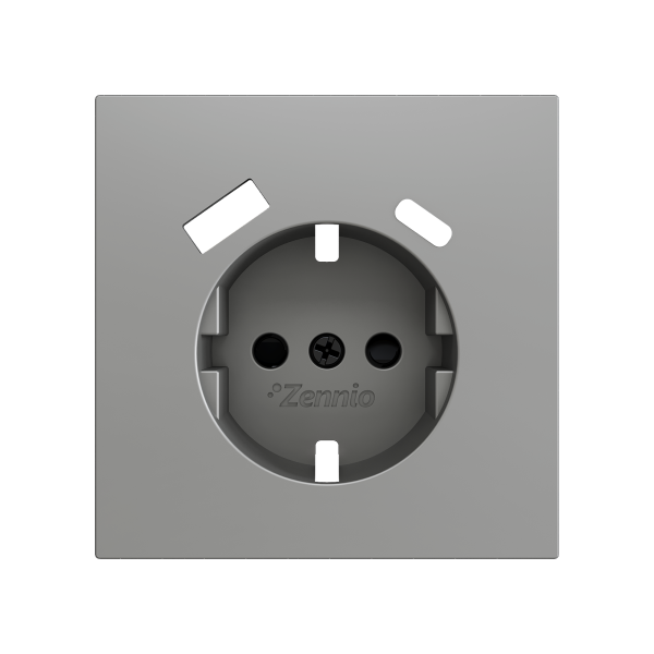 ZS70. Schuko socket cover with USB C and A 70x70 mm - Silver by Zennio