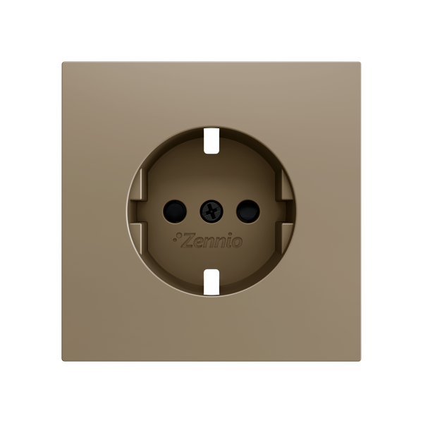 ZS70. Schuko screwless socket cover 70x70 mm - Champagne by Zennio