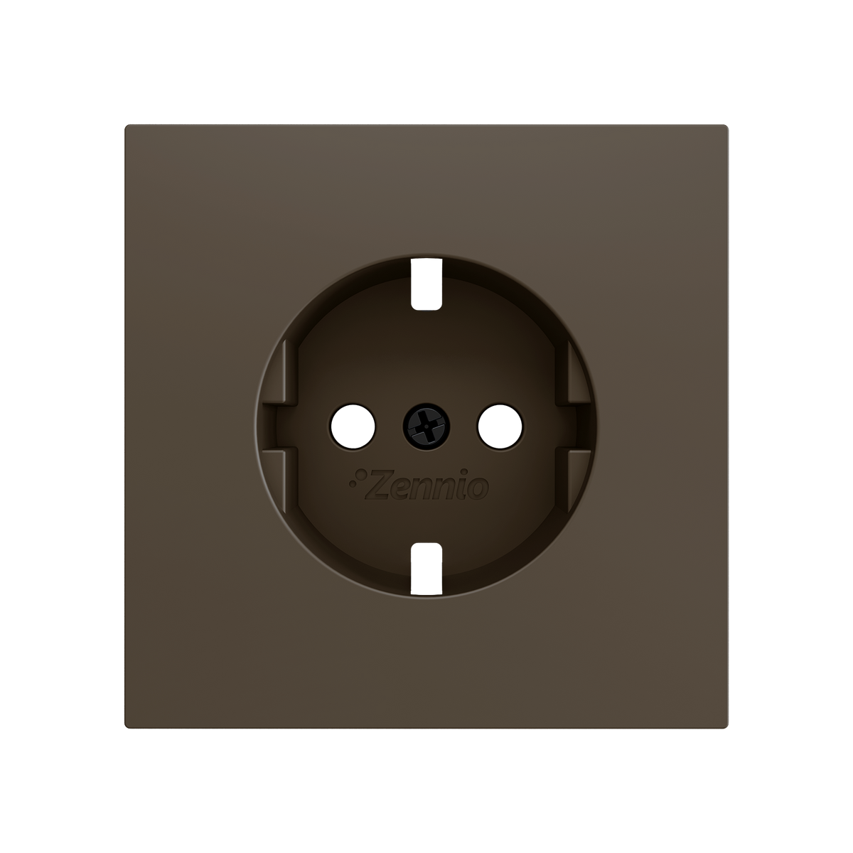 ZS70. Schuko screwless socket cover 70x70 mm - Mocha by Zennio