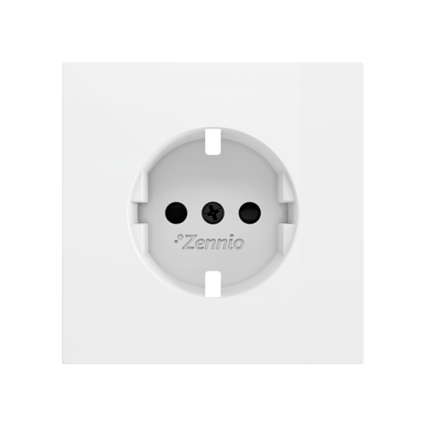 ZS70. Schuko screwless socket cover 70x70 mm - Matt white by Zennio