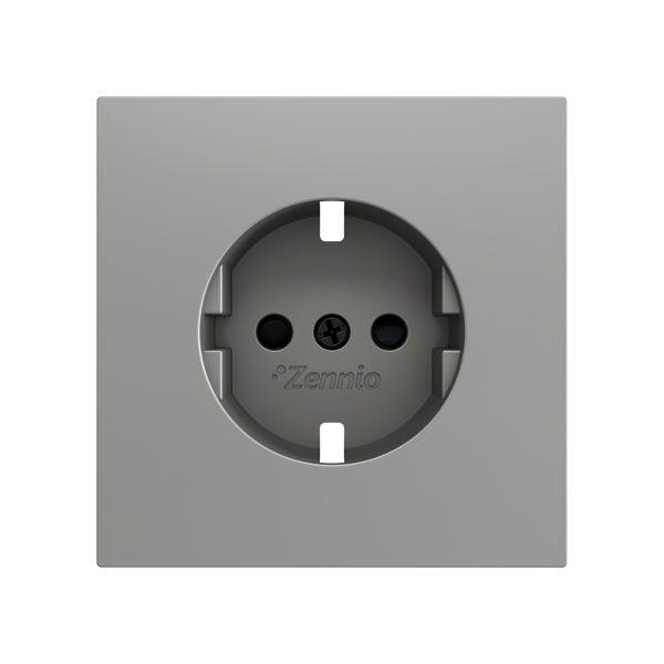 ZS70. Schuko screwless socket cover 70x70 mm - Silver by Zennio