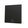 ZS70. Cover for Simple KNX Soft push button 70x70 mm. Tilt down - Doorbell icon - Anthracite by Zennio