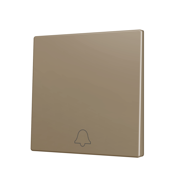 ZS70. Cover for Simple KNX Soft push button 70x70 mm. Tilt down - Doorbell icon - Champagne by Zennio