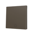 ZS70. Cover for Simple KNX Soft push button 70x70 mm. Tilt down - Doorbell icon - Mocha by Zennio