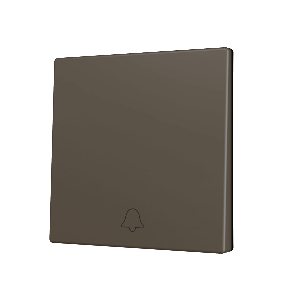 ZS70. Cover for Simple KNX Soft push button 70x70 mm. Tilt down - Doorbell icon - Mocha by Zennio