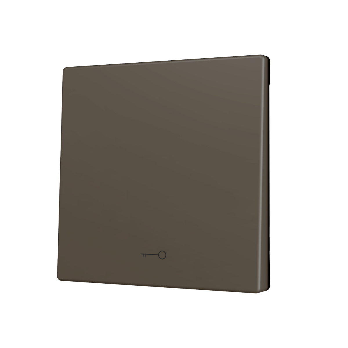 ZS70. Cover for Simple KNX Soft push button 70x70 mm. Tilt down - Key icon - Mocha by Zennio
