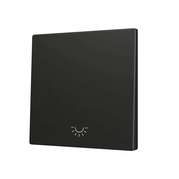 ZS70. Cover for Simple KNX Soft push button 70x70 mm. Tilt down - Light icon - Anthracite by Zennio