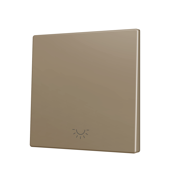 ZS70. Cover for Simple KNX Soft push button 70x70 mm. Tilt down - Light icon - Champagne by Zennio