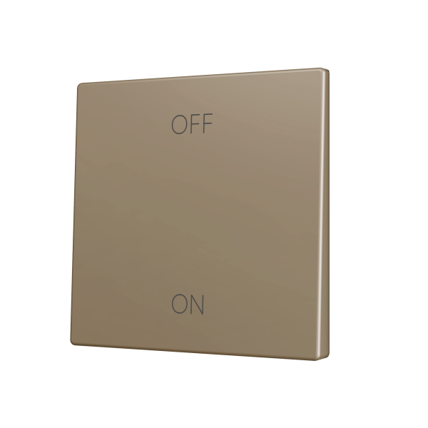ZS70. Cover for Simple KNX Soft push button 70x70 mm. Tilt up&down - Champagne - Custom. Minimum 100 units per design by Zennio