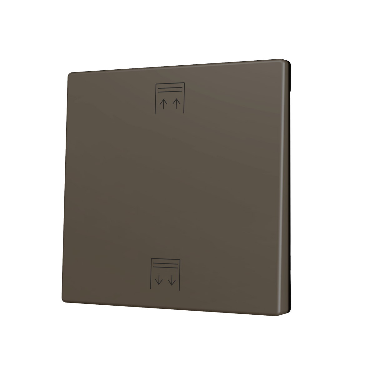 ZS70. Cover for Simple KNX Soft push button 70x70 mm. Tilt up&down - Mocha - Custom. Minimum 100 units per design by Zennio
