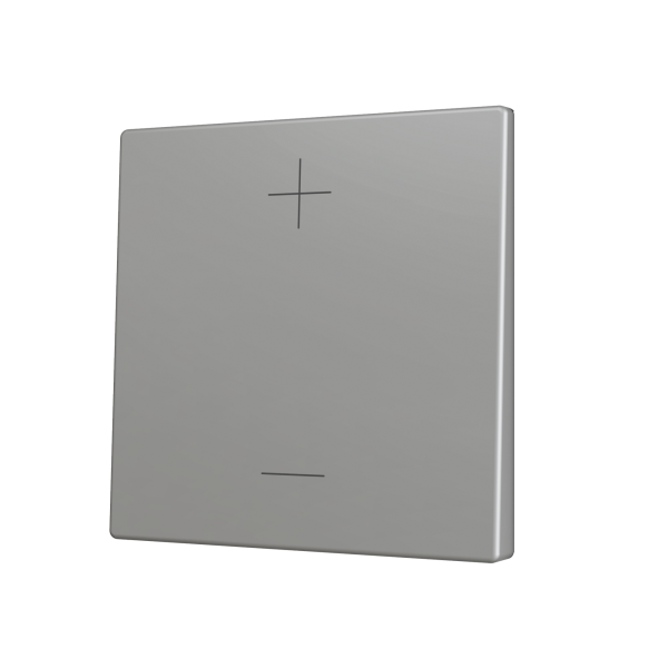 ZS70. Cover for Simple KNX Soft push button 70x70 mm. Tilt up&down - Silver - Custom. Minimum 100 units per design by Zennio