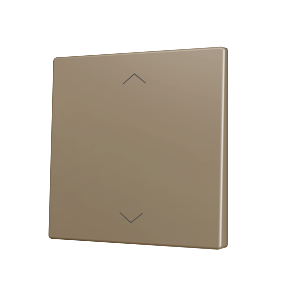 ZS70. Cover for Simple KNX Soft push button 70x70 mm. Tilt up&down - Shutter icon - Champagne by Zennio