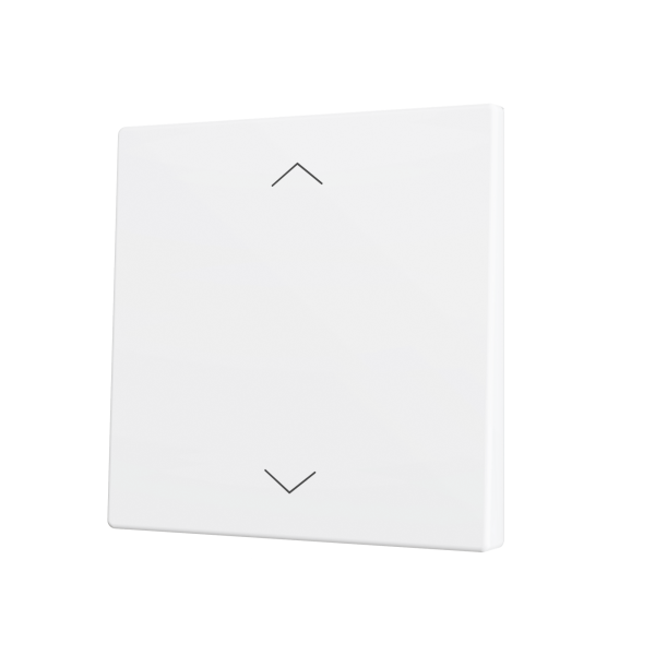 ZS70. Cover for Simple KNX Soft push button 70x70 mm. Tilt up&down - Shutter icon - Matt White by Zennio