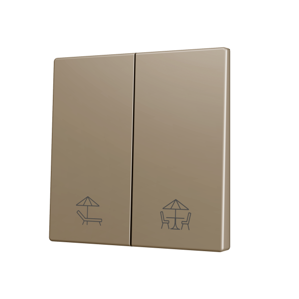 ZS70. Cover for Double KNX Soft push button 70x70 mm. Tilt down - Champagne - Custom. Minimum 100 units per design by Zennio