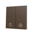 ZS70. Cover for Double KNX Soft push button 70x70 mm. Tilt down - Mocha - Custom. Minimum 100 units per design by Zennio