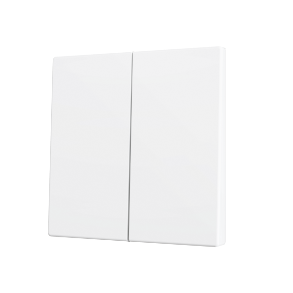 ZS70. Cover for Double KNX Soft push button 70x70 mm. Tilt down - Matt White by Zennio