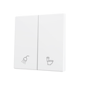 ZS70. Cover for Double KNX Soft push button 70x70 mm. Tilt down - Matt White - Custom. Minimum 100 units per design by Zennio